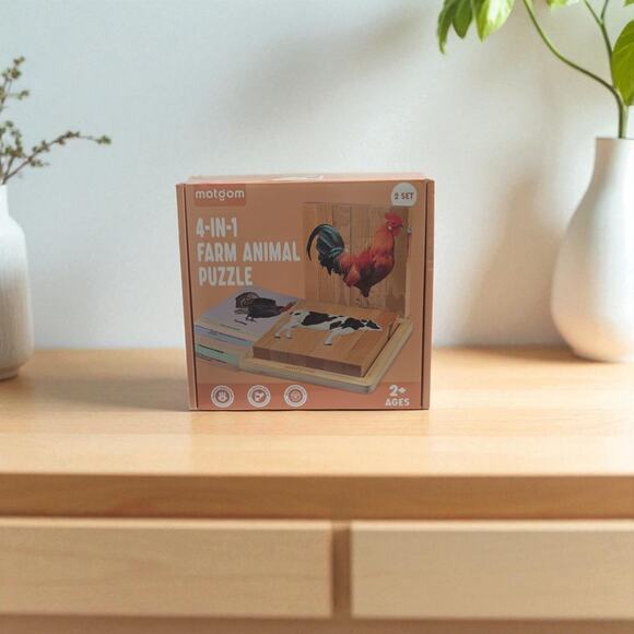 4-in-1 Farm Animal Puzzle - Picture 1 of 4